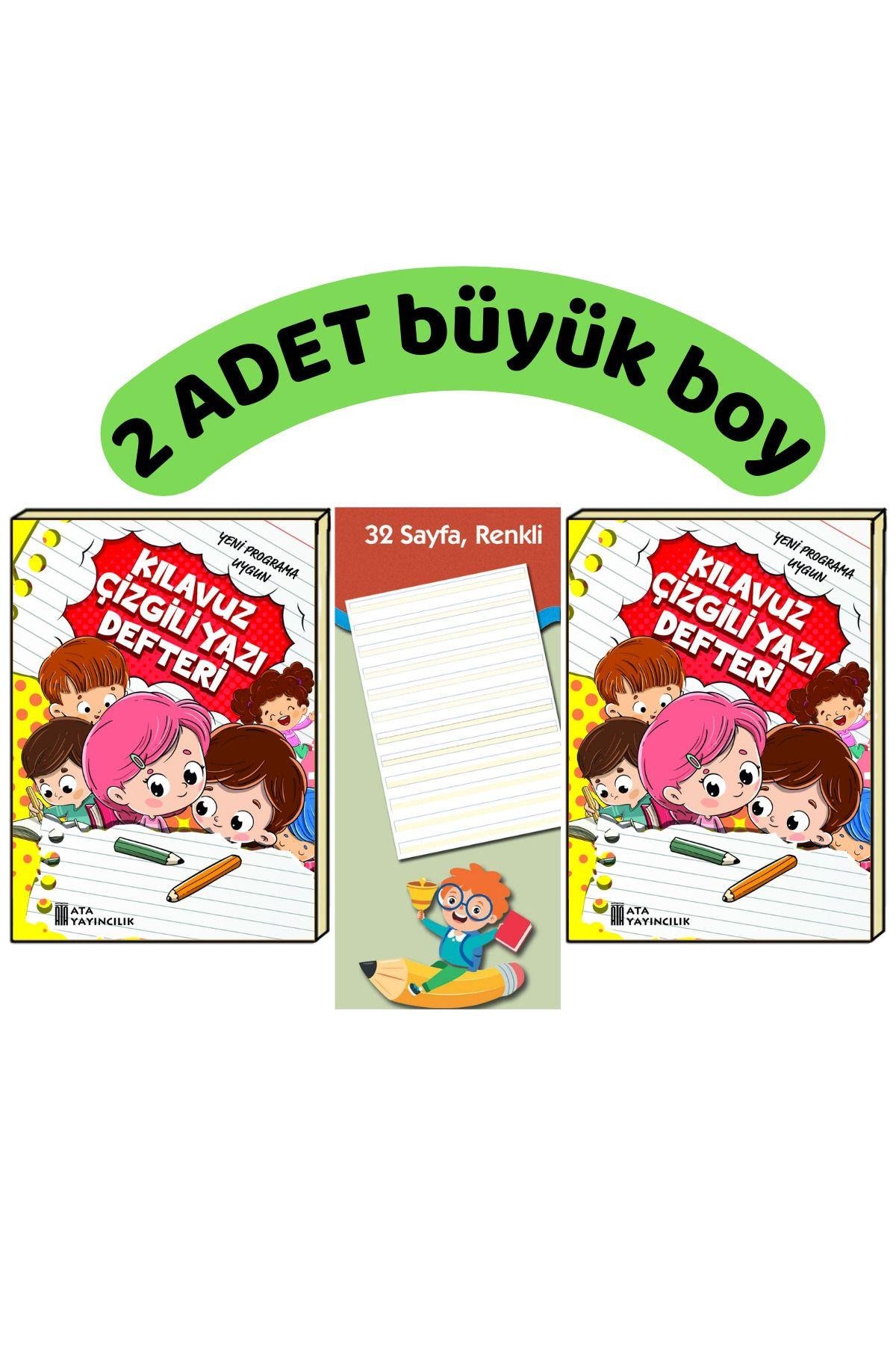 1.sınıf Klavuz Çizgili Yazı Defteri 2 Adet Büyük Boy Satırlar 0,5 Cm Aralıklıdır Yeni Maarif Modeli