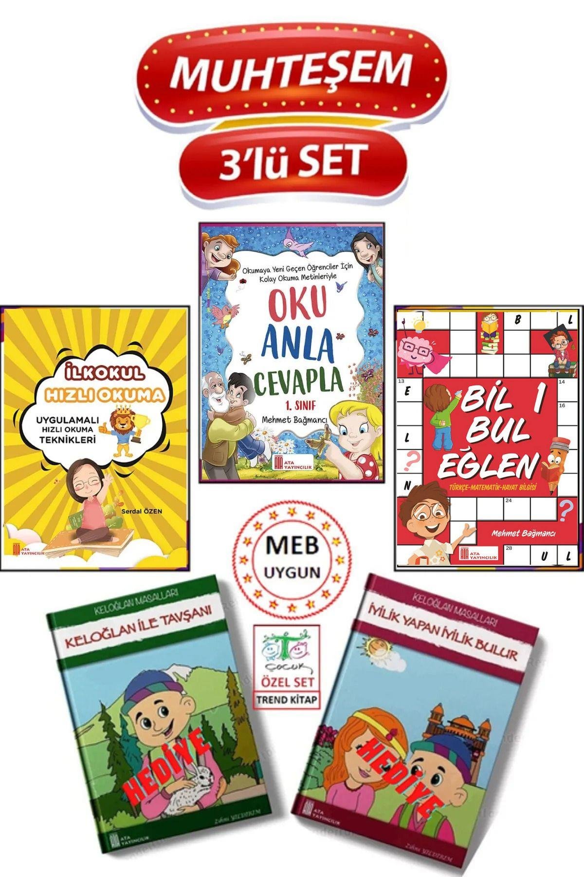 1. Sınıf Ata Muhteşem 3'lü Set (hızlı Oku Anla Seti ) Hikayeler