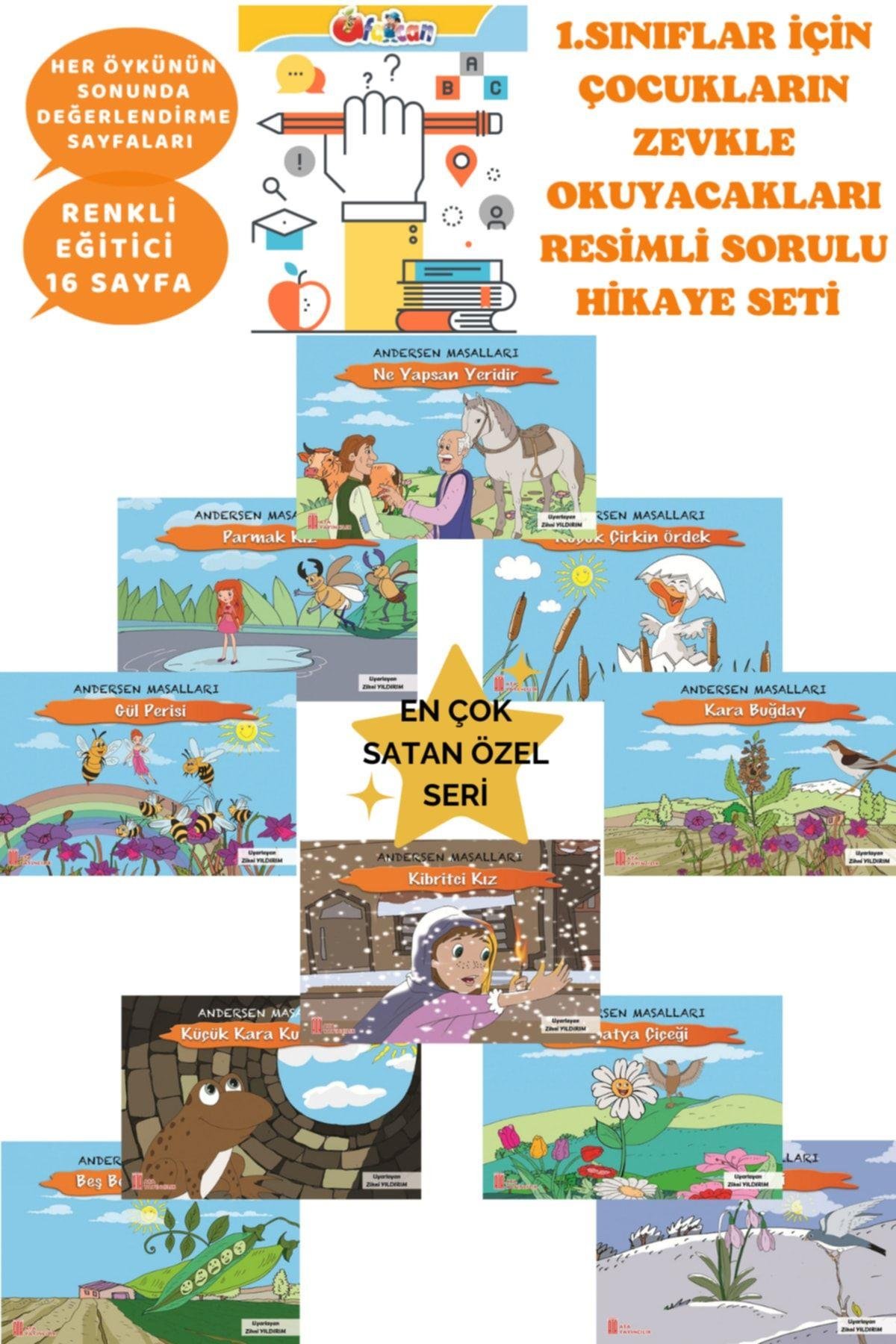 1.sınıflar Için Okumayı Sevdiren Ve Okuma Alışkanlığı Kazandıran Eğlenceli 10'lu Kitap Seti