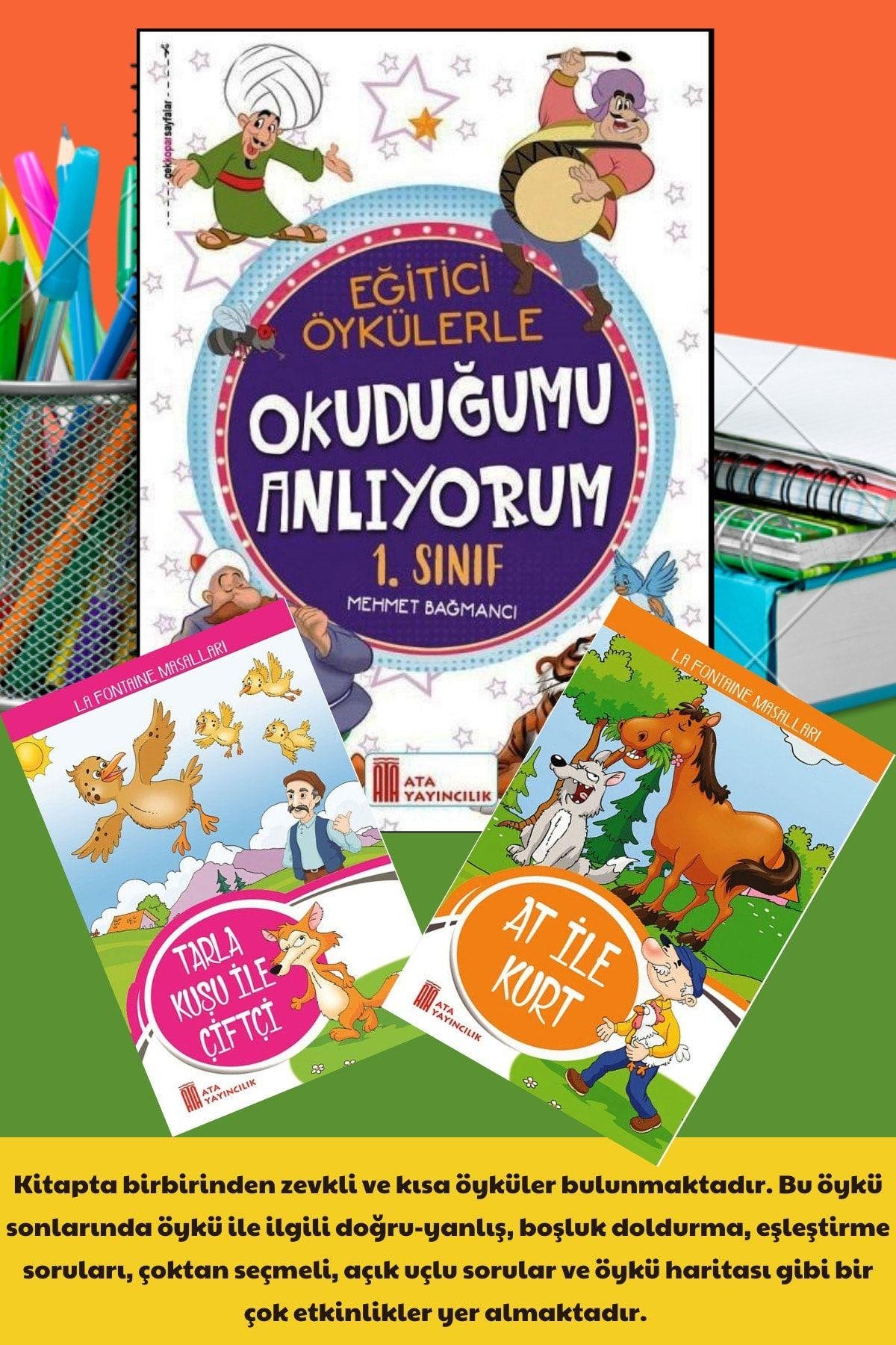 1. Sınıf Eğitici Öykülerle Okuduğumu Anlıyorum+2 Adet Eğitici Renkli Hikaye Kitabı