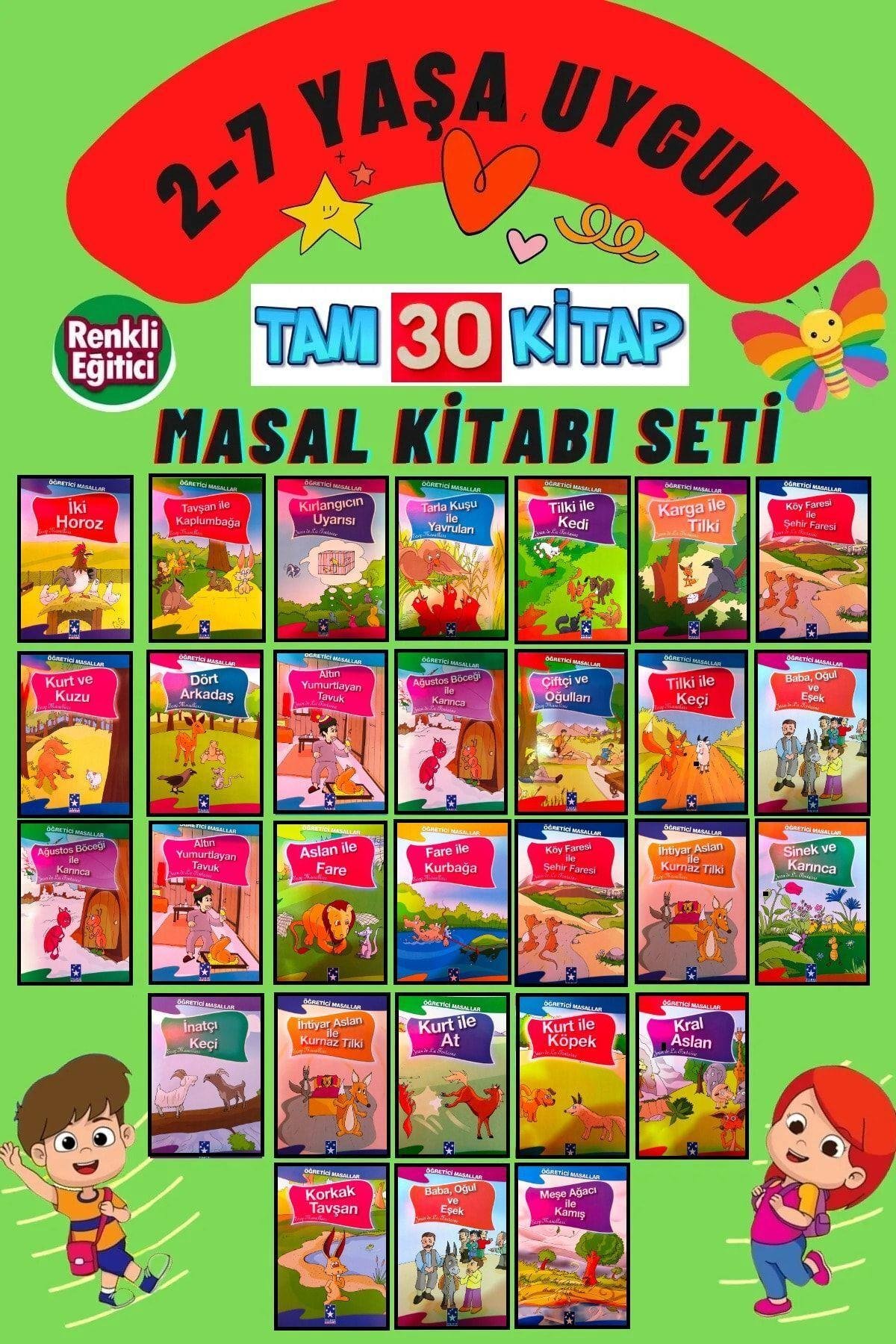 100 Temel Eserden Öğretici Masallar Seti 30 Kitap