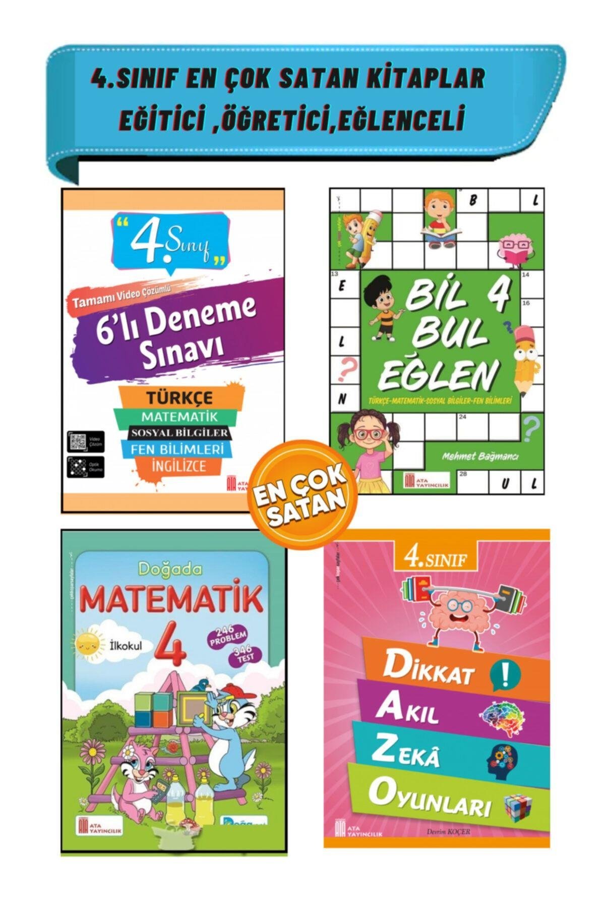 4.sınıf Bil Bul Eğlen+deneme+doğada Matematik+dikkat Akıl Zeka Oyunları Kitabı