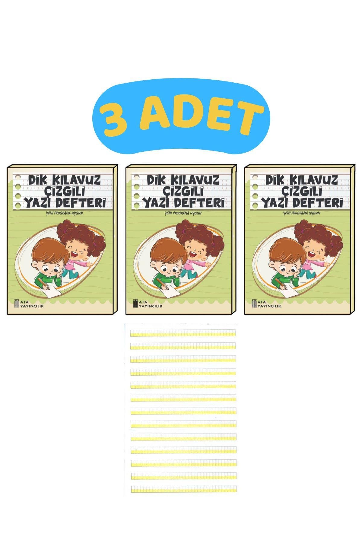 Ata 1.sınıf Kılavuz Çizgili Yazı Defteri Küçük Boy (dik Temel Harflerle)-3adet