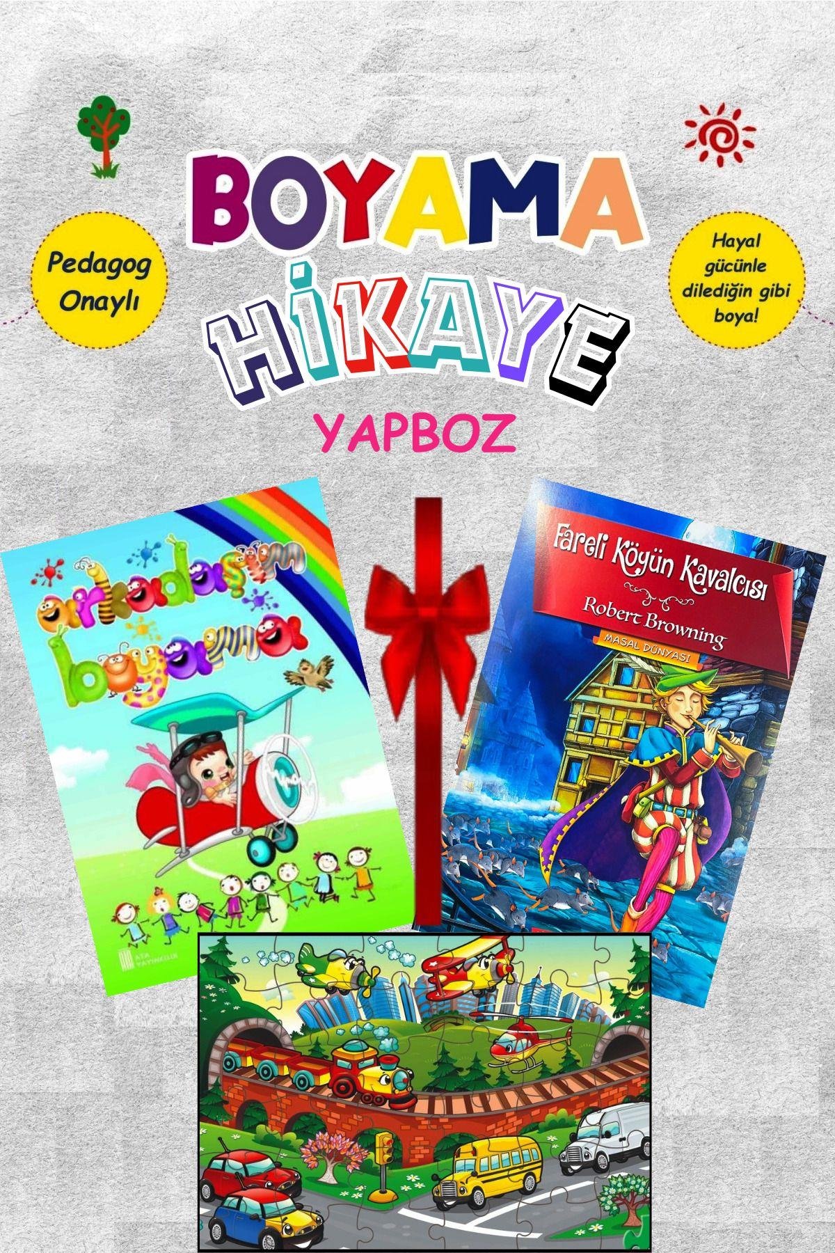 Çocuklar Için Karma Boyama Kitabı Hikaye Yapboz