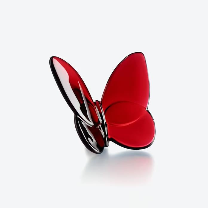 Papillon Lucky Red Kelebek Kristal Biblo