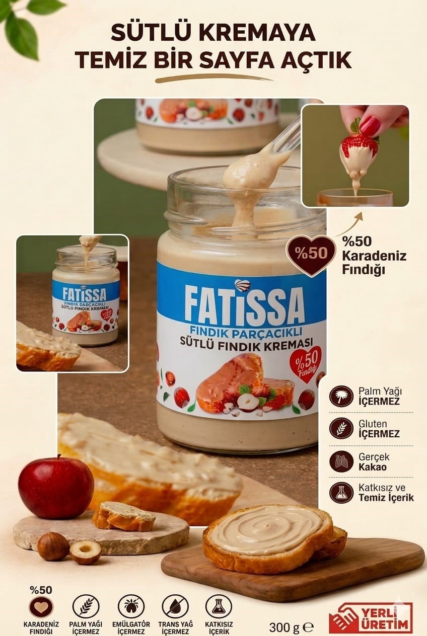 Fındık Parçacıklı Sütlü Fındık Kreması 300 g 
