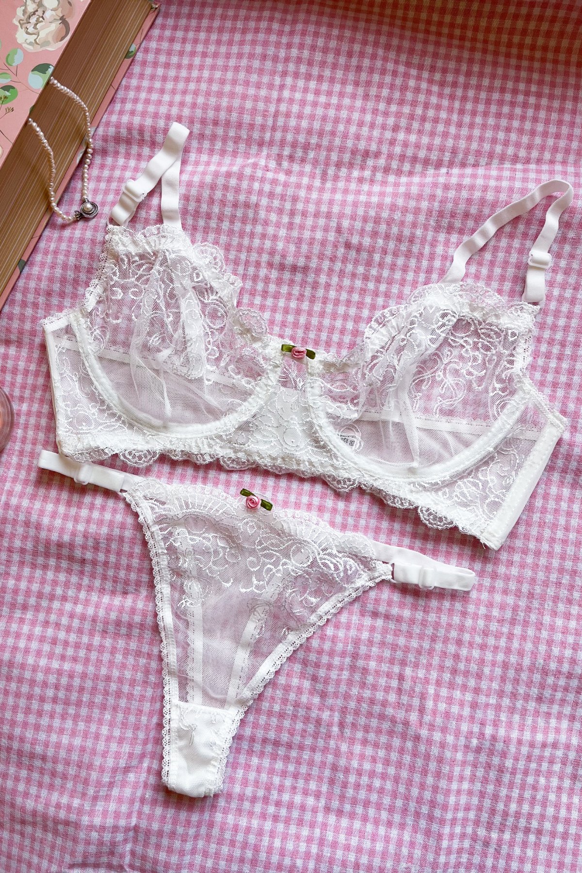 Eleanor Koleksiyonu Büyük Beden Dantelli Bralet & Külot Seti C Cup