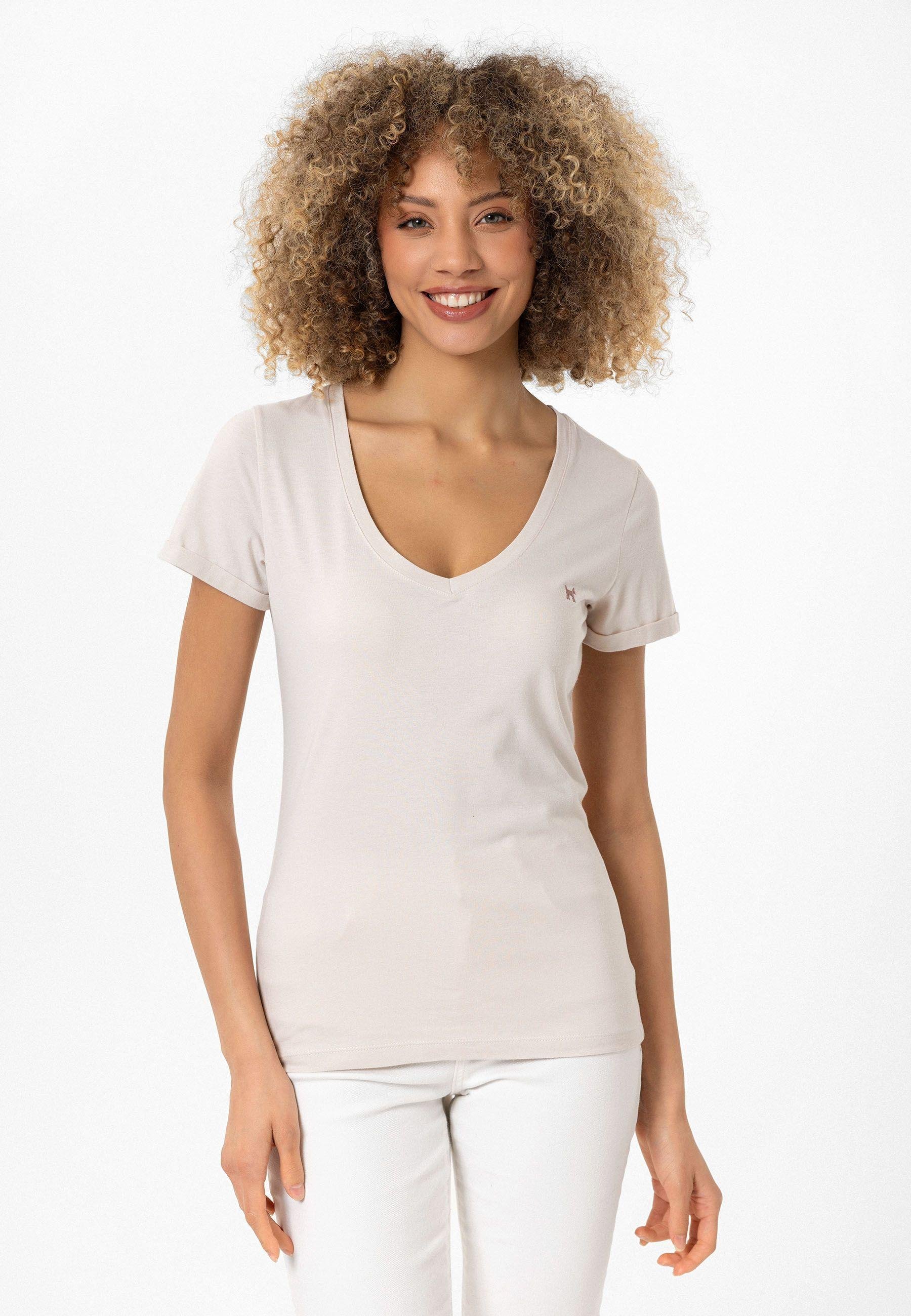 Christina Kadın Derin V Yaka Slim Fit T-Shirt
