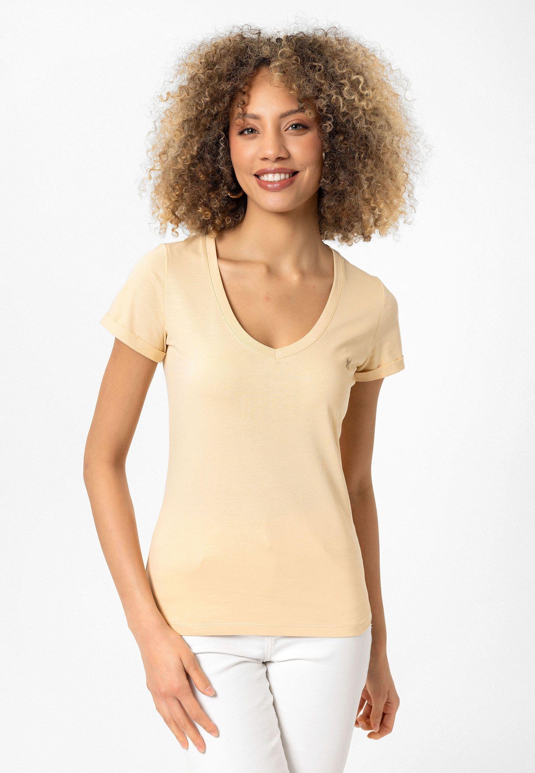 Christina Kadın Derin V Yaka Slim Fit T-Shirt
