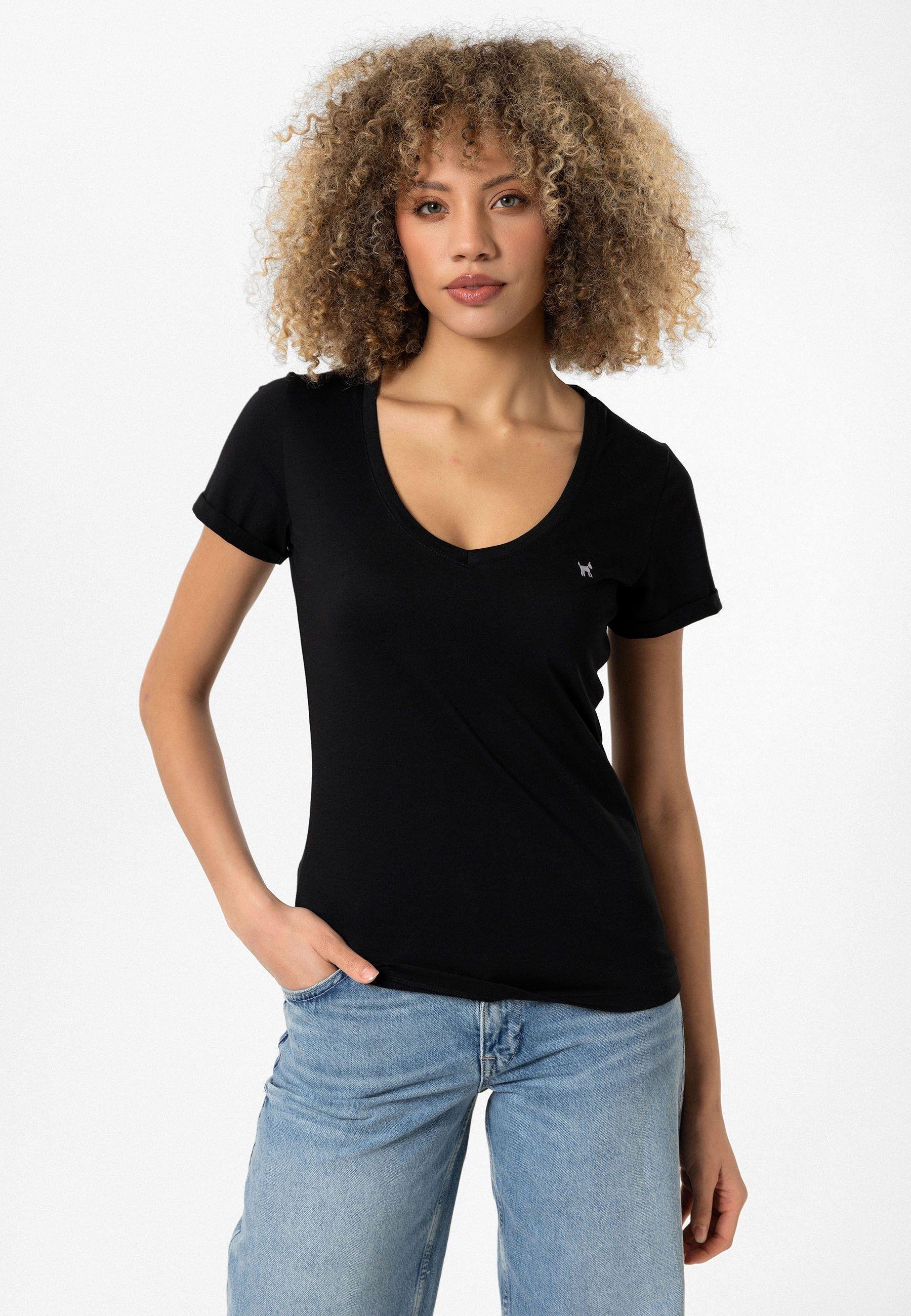 Christina Kadın Derin V Yaka Slim Fit T-Shirt