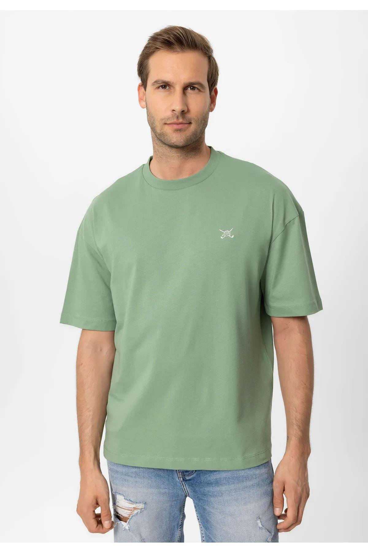 Erkek Oversize Nakışlı T-Shirt
