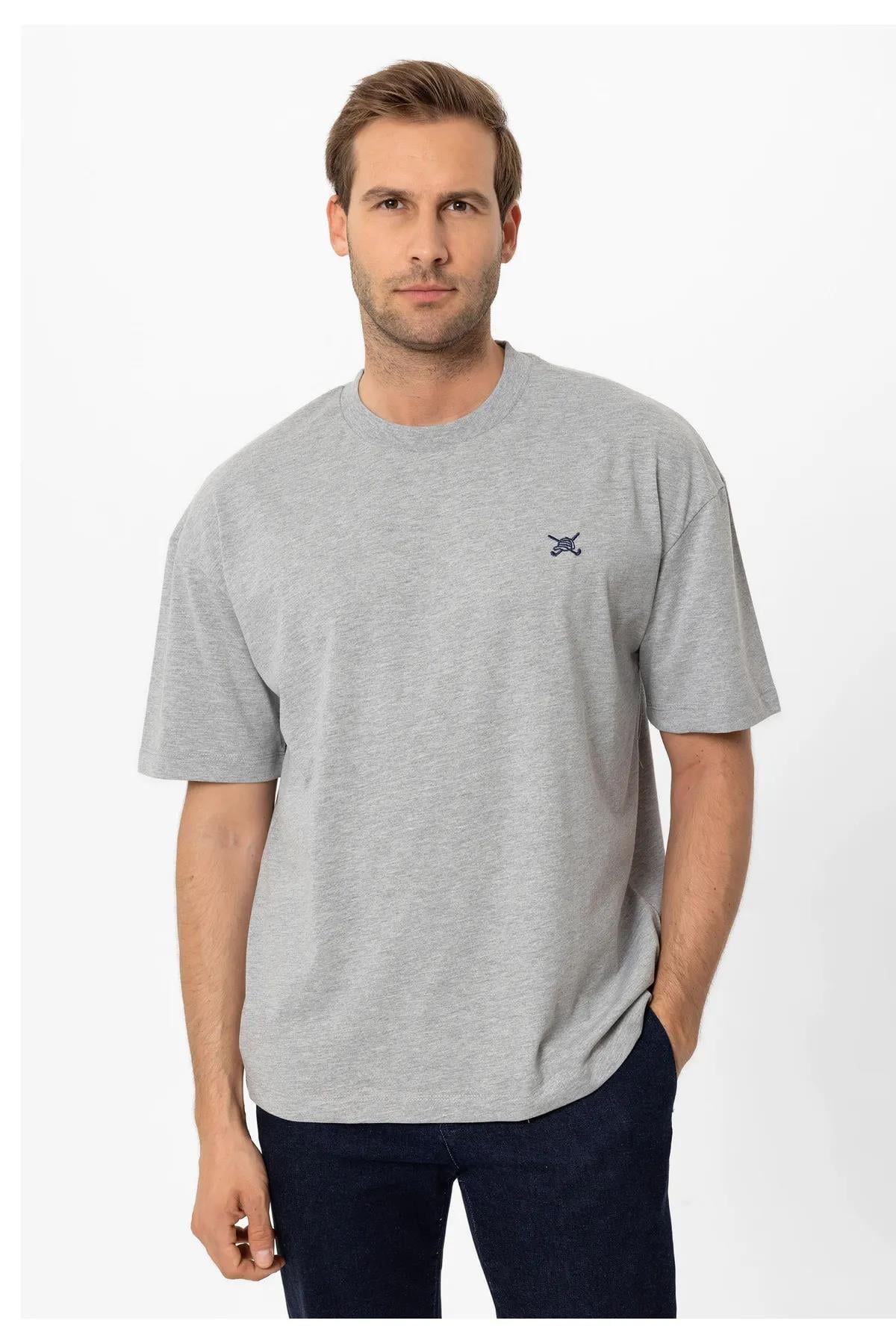 Erkek Oversize Nakışlı T-Shirt