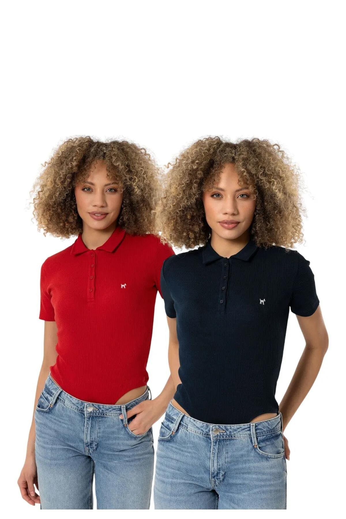 Esperanza Kadın Polo Yaka 2'li Body