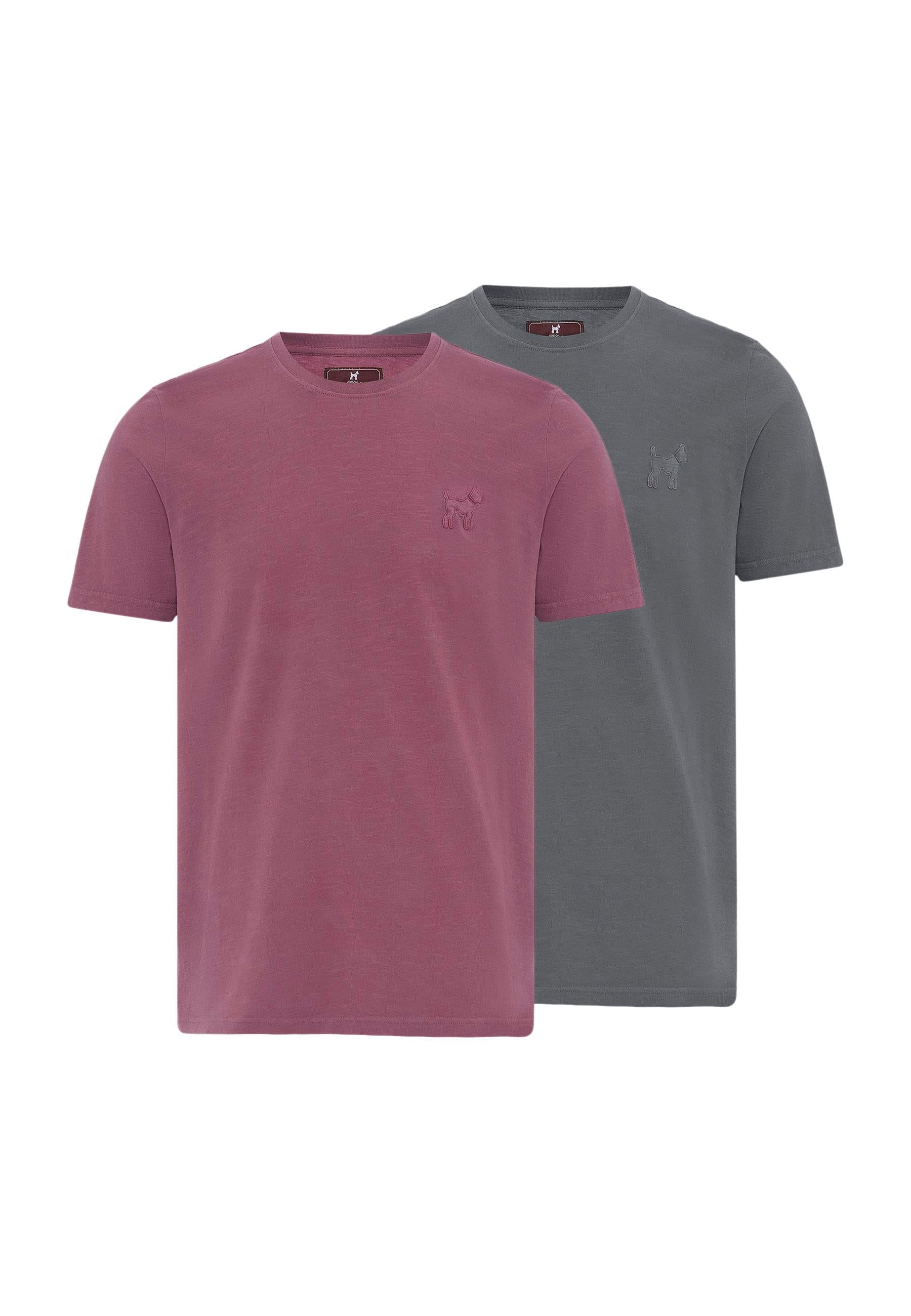 Ruiz Erkek Regular Fit Köpek Nakışlı 2'li T-Shirt