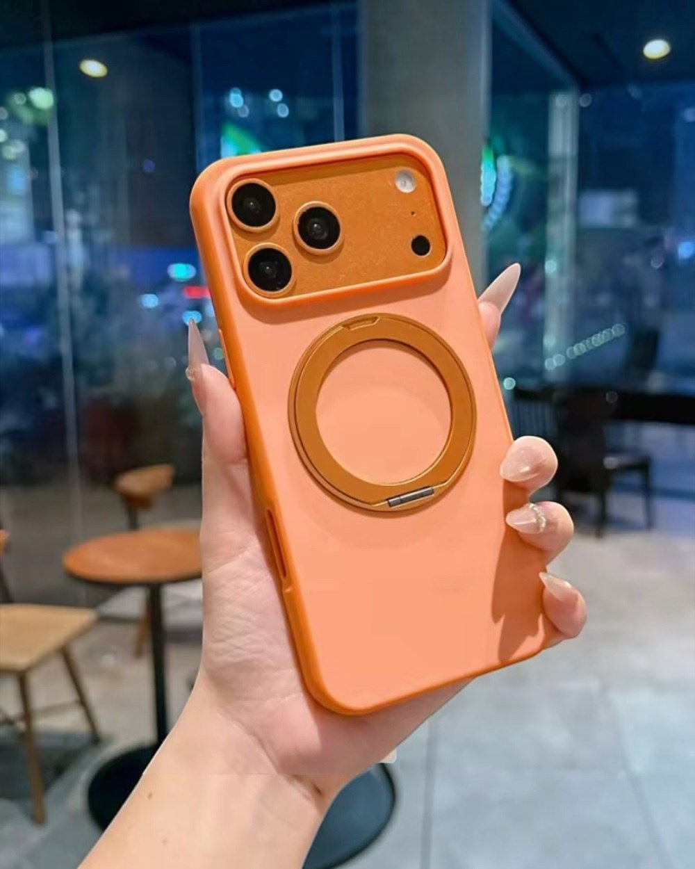 Telefon KılıfıIphone Uyumlu 360° Döner Standlı Kamera Korumalı Premium Magsafe Destekli Kılıf