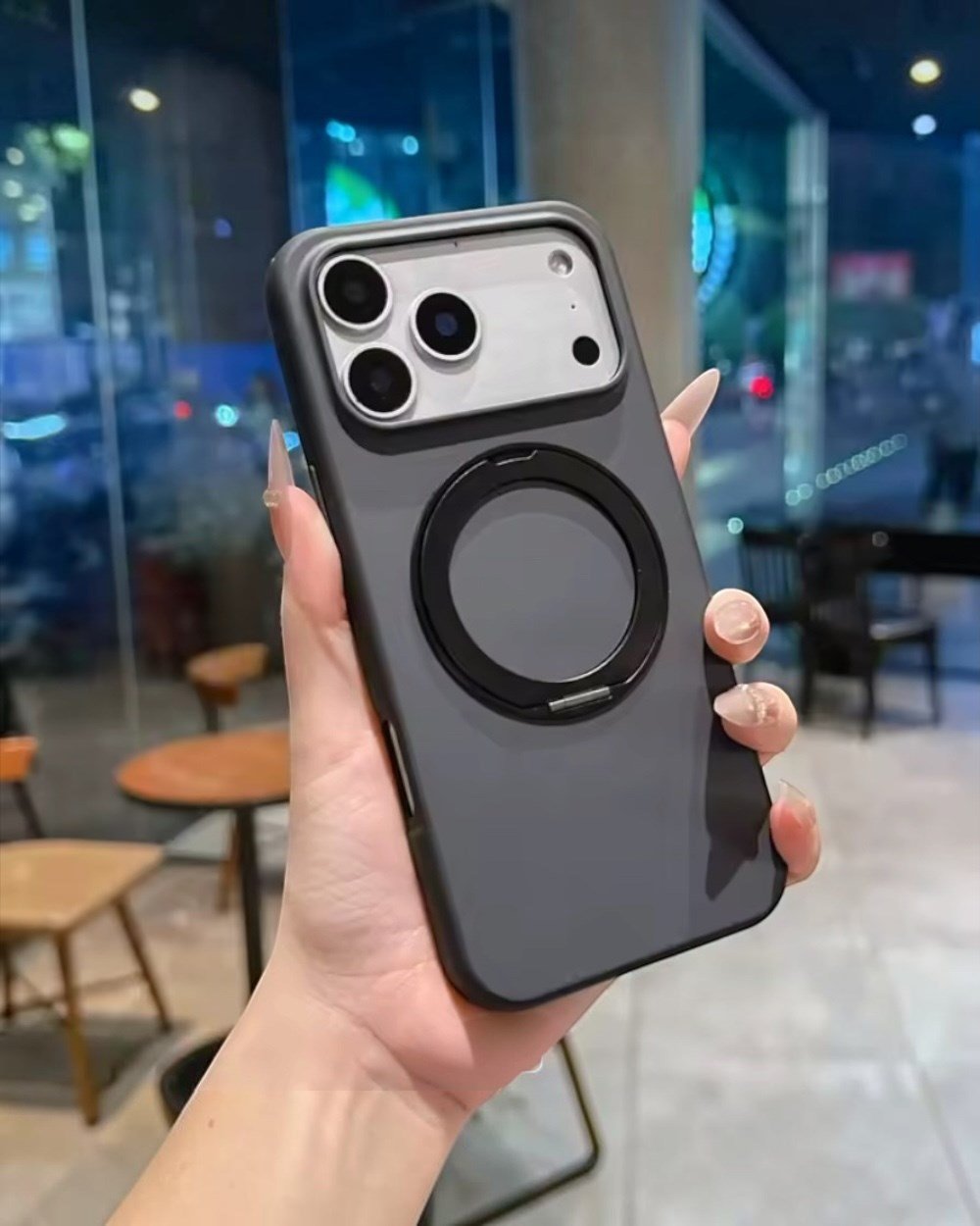 Telefon KılıfıIphone Uyumlu 360° Döner Standlı Kamera Korumalı Premium Magsafe Destekli Kılıf