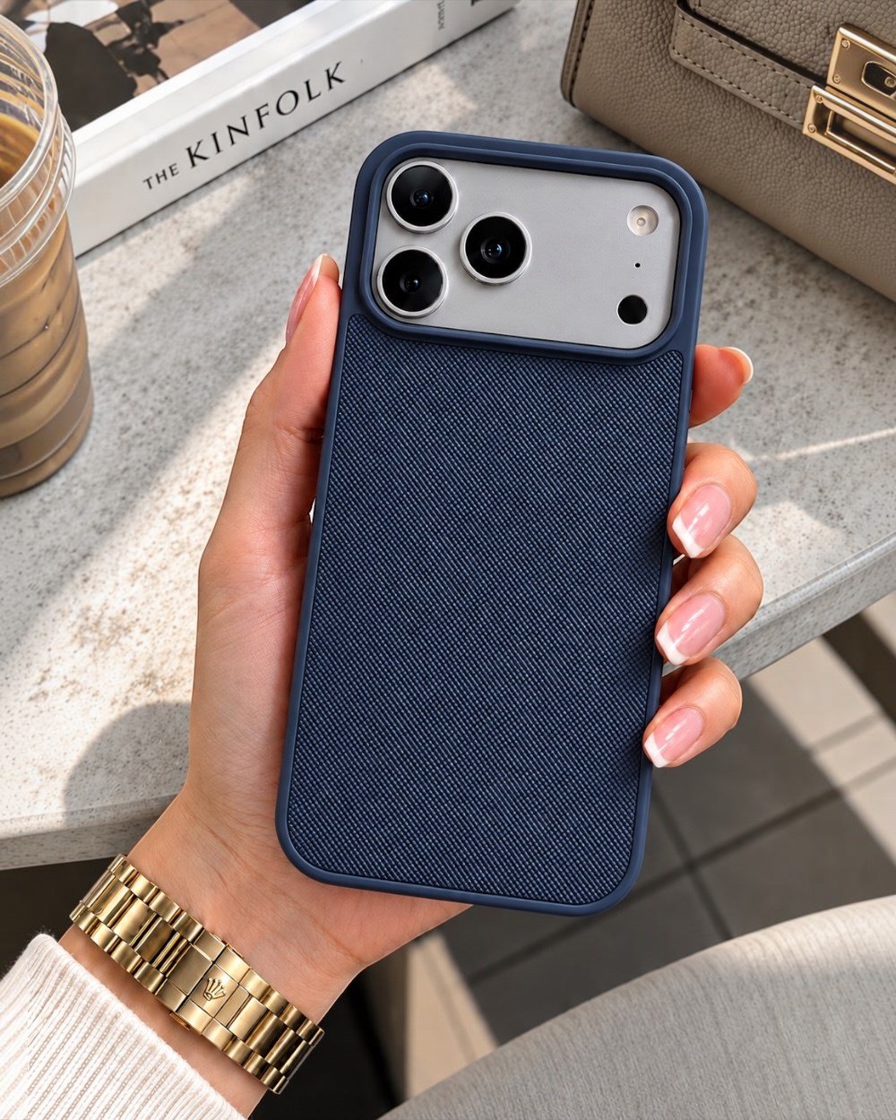 Telefon KılıfıIphone Uyumlu İçi Süet Kamera Korumalı Mat Örgü Dokulu Kılıf