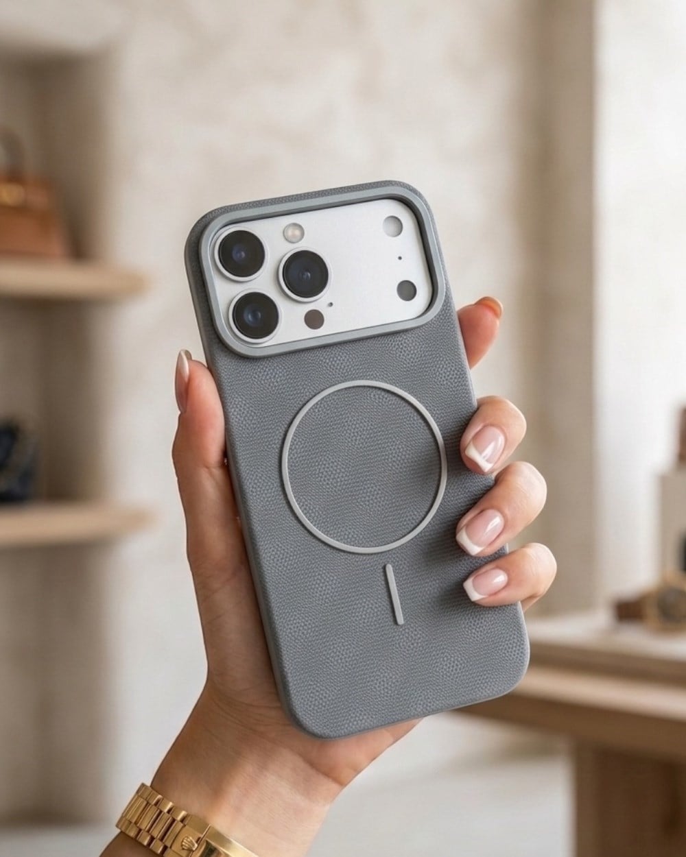 Telefon KılıfıIphone Uyumlu Kamera Korumalı Petek Dokulu Premium Magsafe Destekli Kılıf