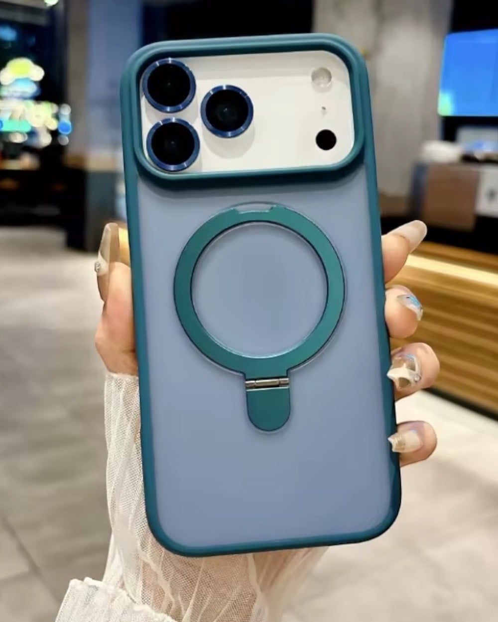 Telefon KılıfıIphone Uyumlu Lens Hediyeli Aura Ring Magsafe Destekli Kılıf
