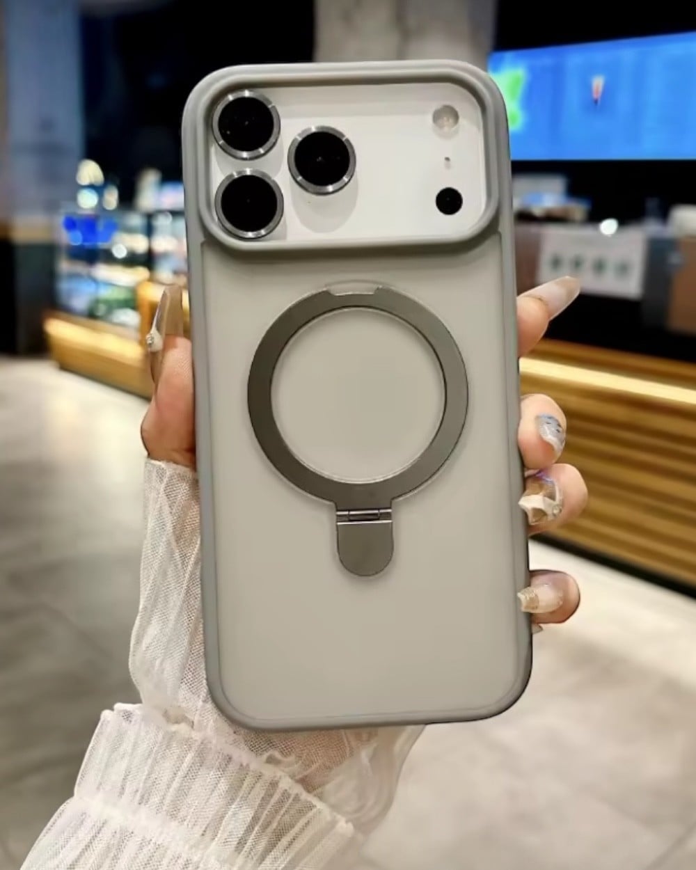 Telefon KılıfıIphone Uyumlu Lens Hediyeli Aura Ring Magsafe Destekli Kılıf