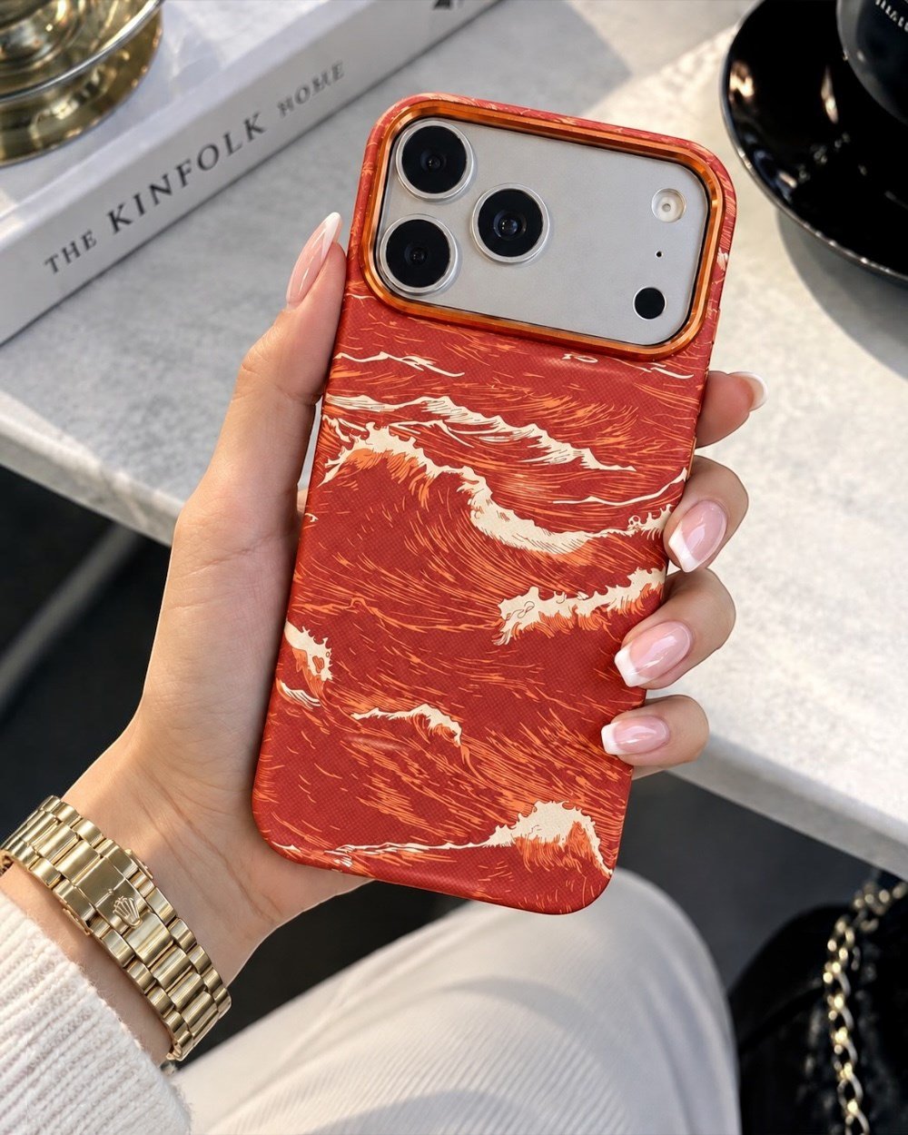 Telefon KılıfıIphone Uyumlu Metal Çerçeveli Prestige Karbonfiber Magsafe Destekli Kılıf