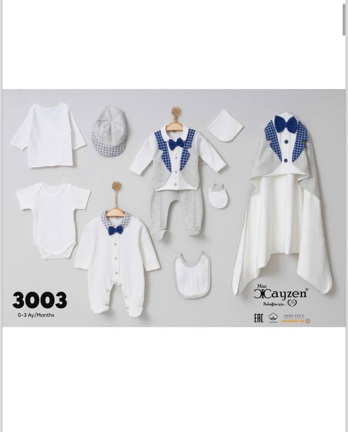 Papyonlu Erkek Bebek Mevsimlik Onlu Set