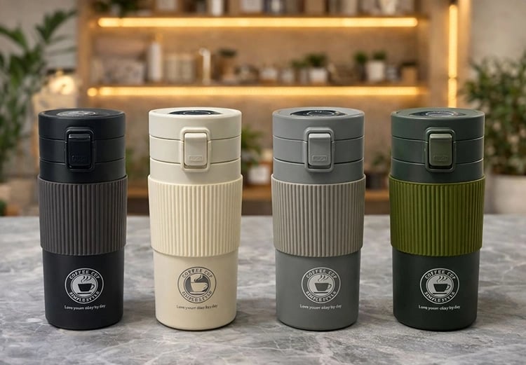 350 Ml Paslanmaz Çelik Termos Dereceli Mug - Sızdırmaz Kapaklı Çift Katmanlı Dereceli Termos  Alk4626