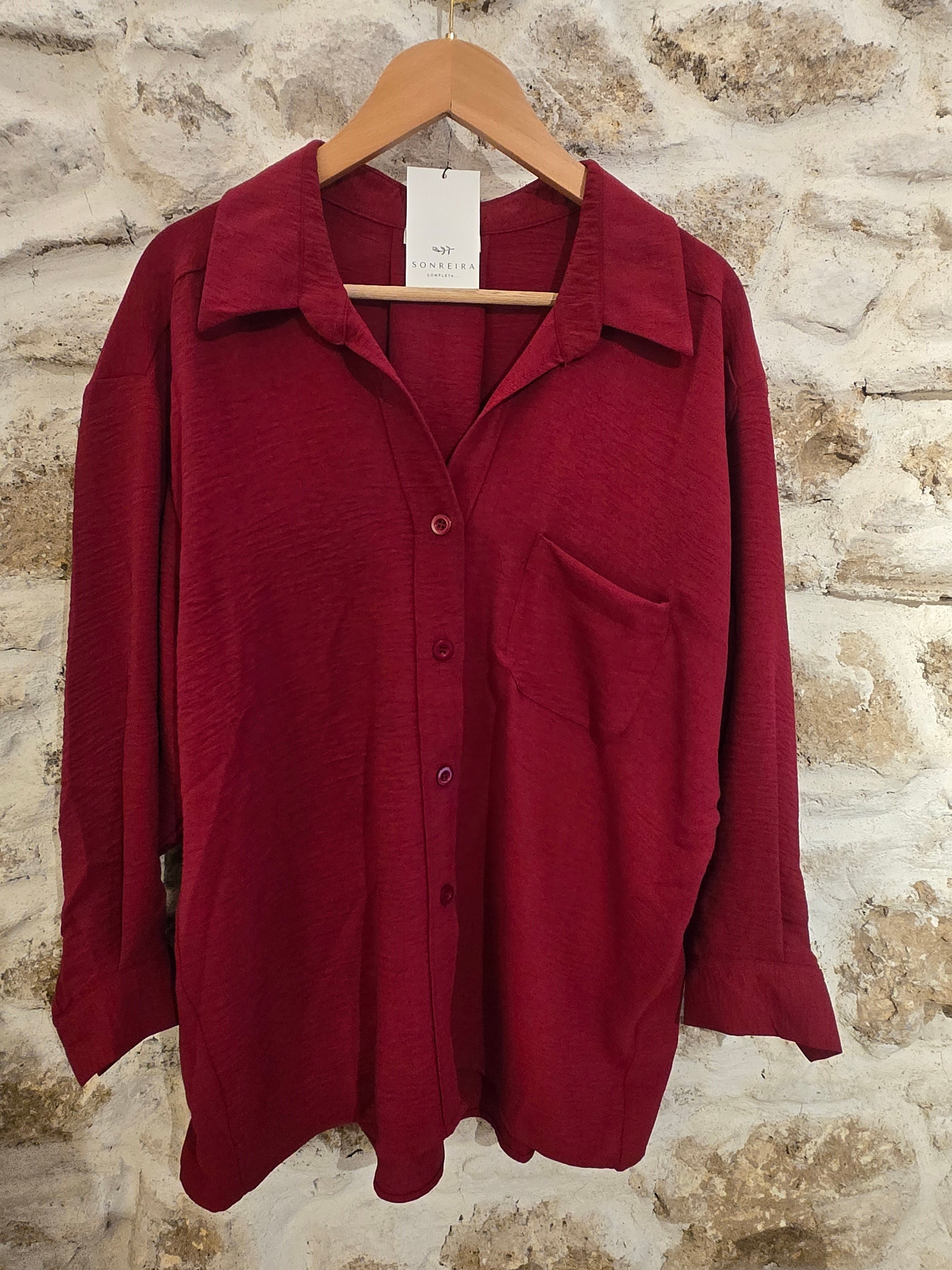 Bordo Oversize Gömlek