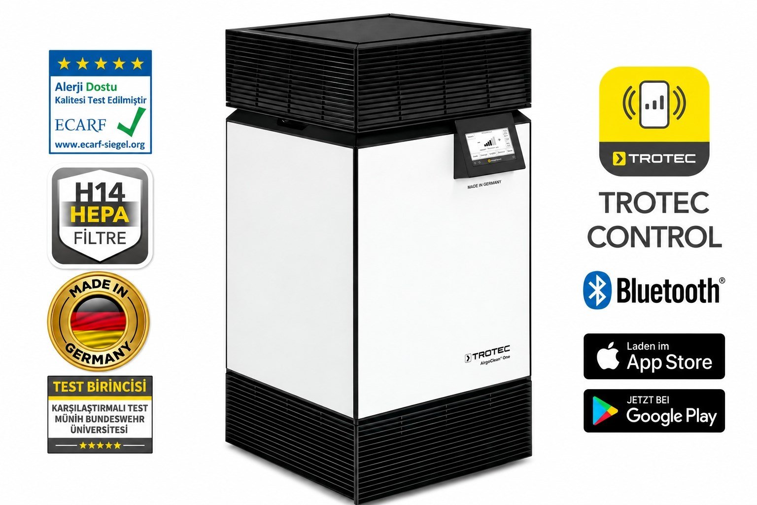 AirgoClean® ONE H14 Filtreli Hava Temizleyici