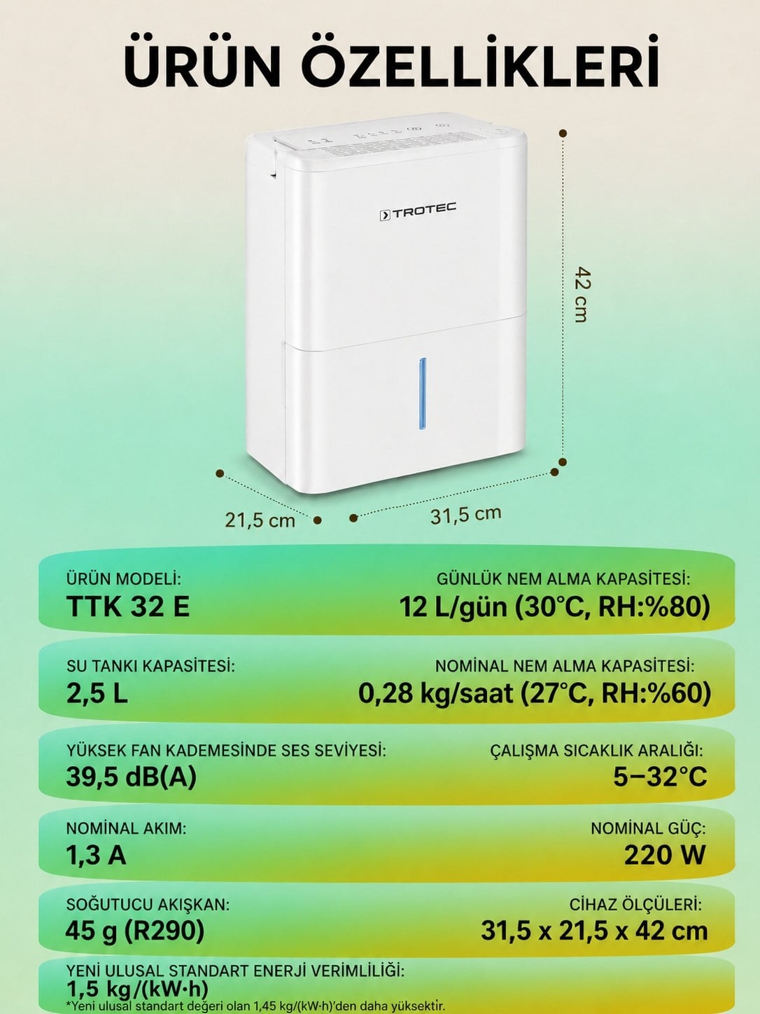Nem Alma Cihazı TTK 32 E