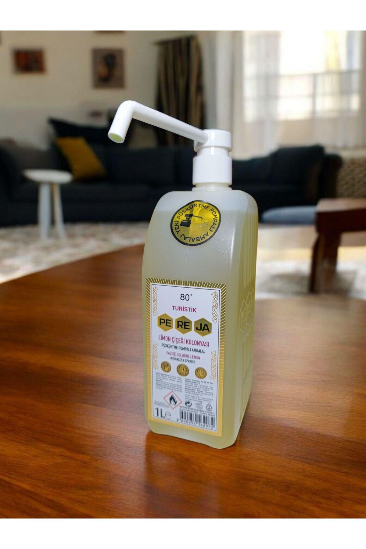 80 DERECE LİMON ÇİÇEĞİ KOLONYASI 1 L PÜSKÜRTME POMPALI