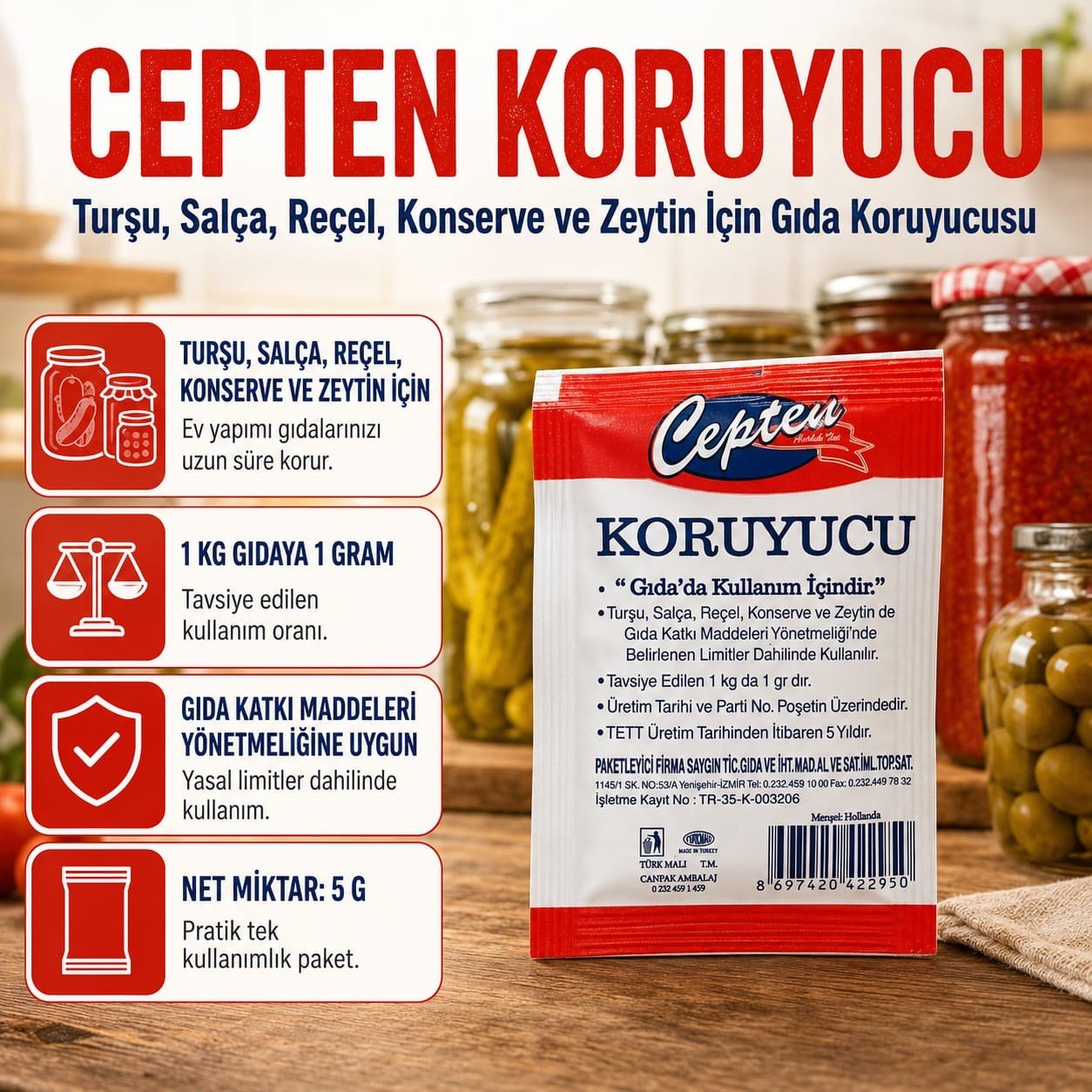 Cepten Koruyucu Sodyum Benzoat 5 GR 