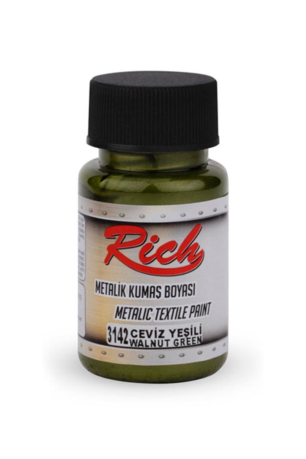 AKRİLİK KUMAŞ BOYASI METALİK - CEVİZ YEŞİLİ 050ml