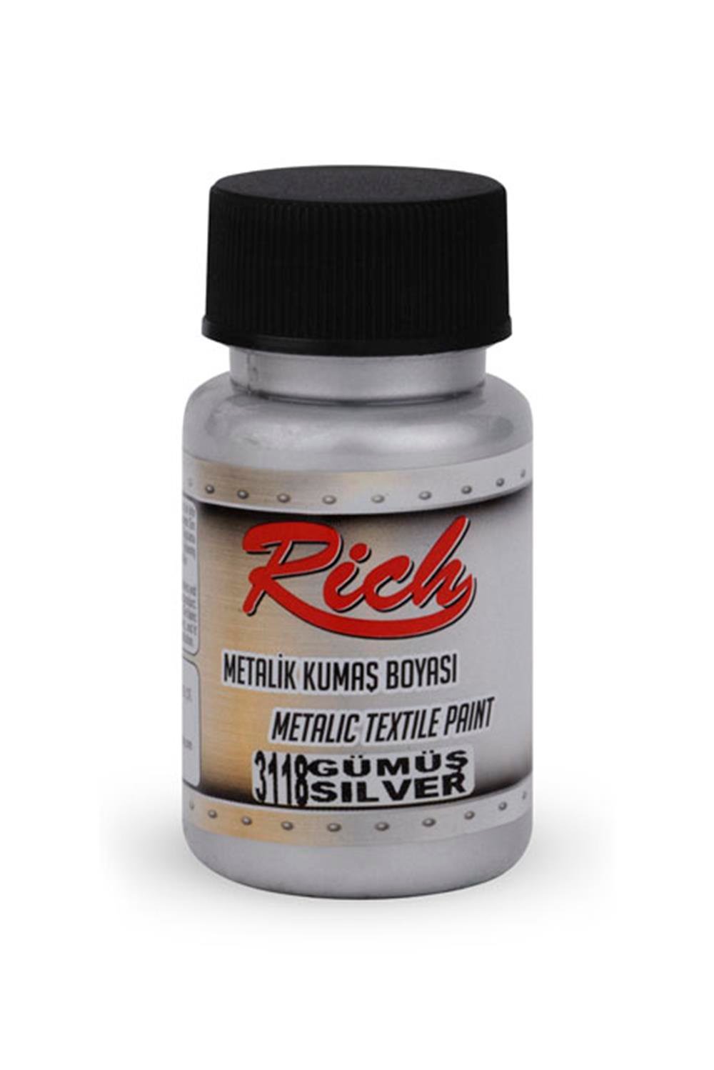 AKRİLİK KUMAŞ BOYASI METALİK - GÜMÜŞ 050ml