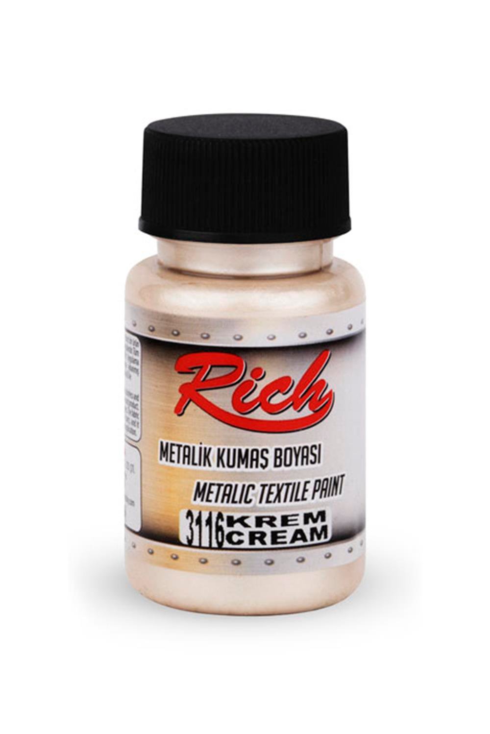 AKRİLİK KUMAŞ BOYASI METALİK - KREM 050ml