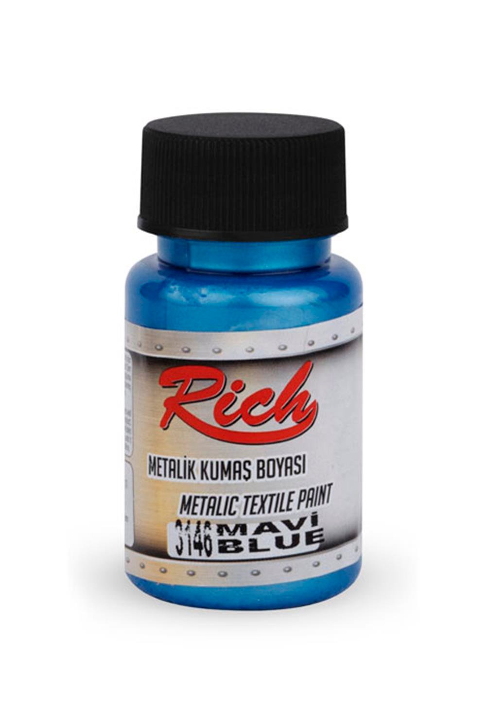 AKRİLİK KUMAŞ BOYASI METALİK - MAVİ 050ml