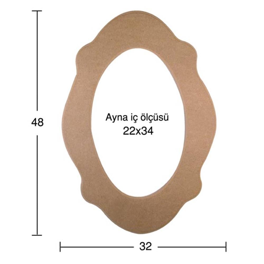 AY 128 OVAL KULAKLI AYNA ÇERÇEVESİ