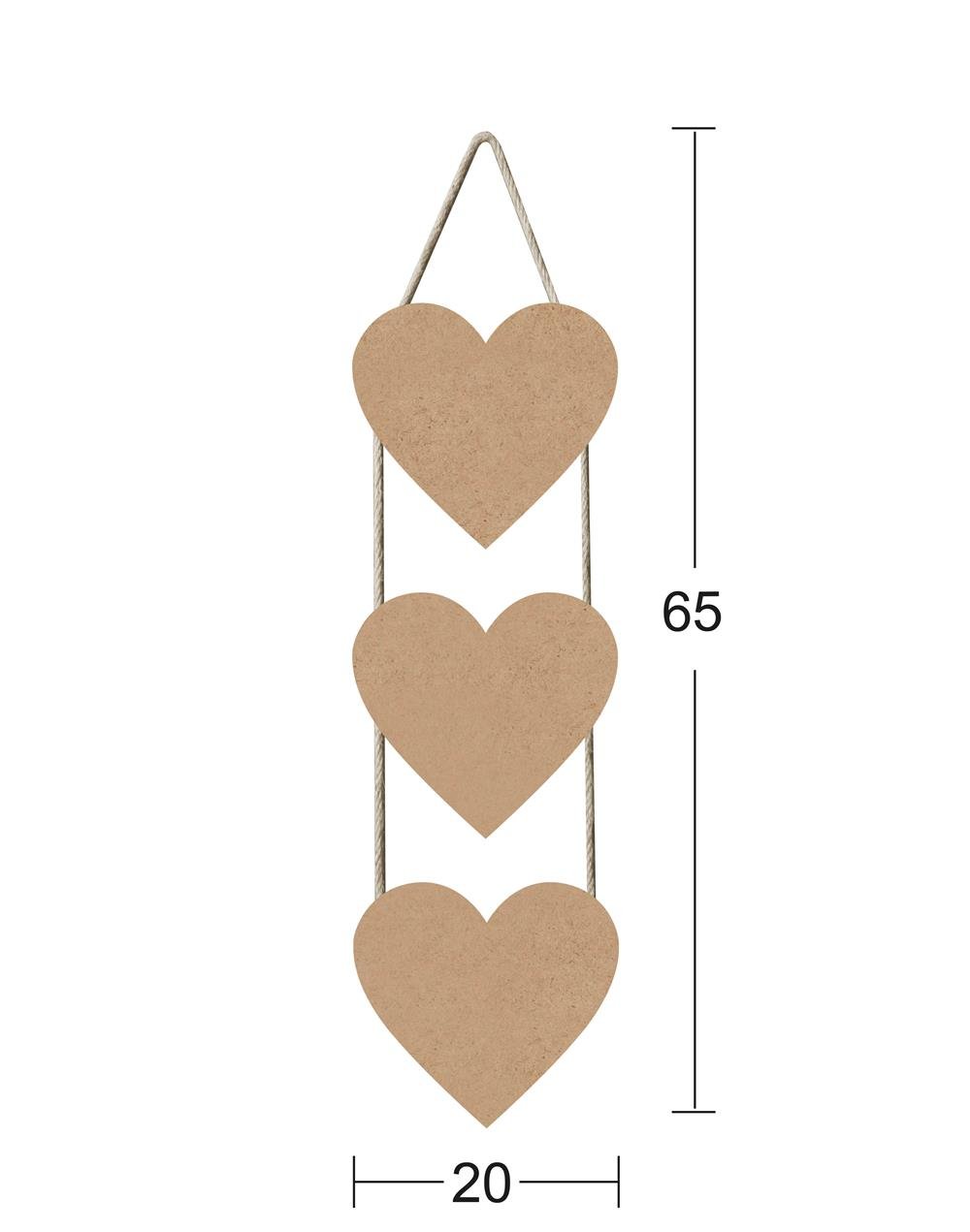 F 724 3 LÜ İPLİ KALPLİ PANO