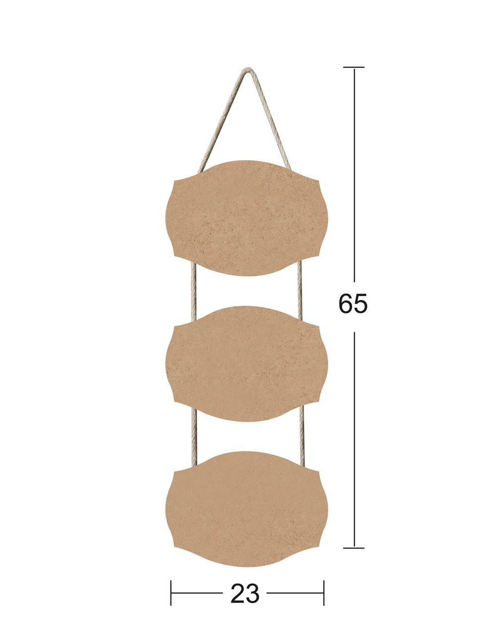 F 727 3 LÜ İPLİ OVAL DALGALI PANO