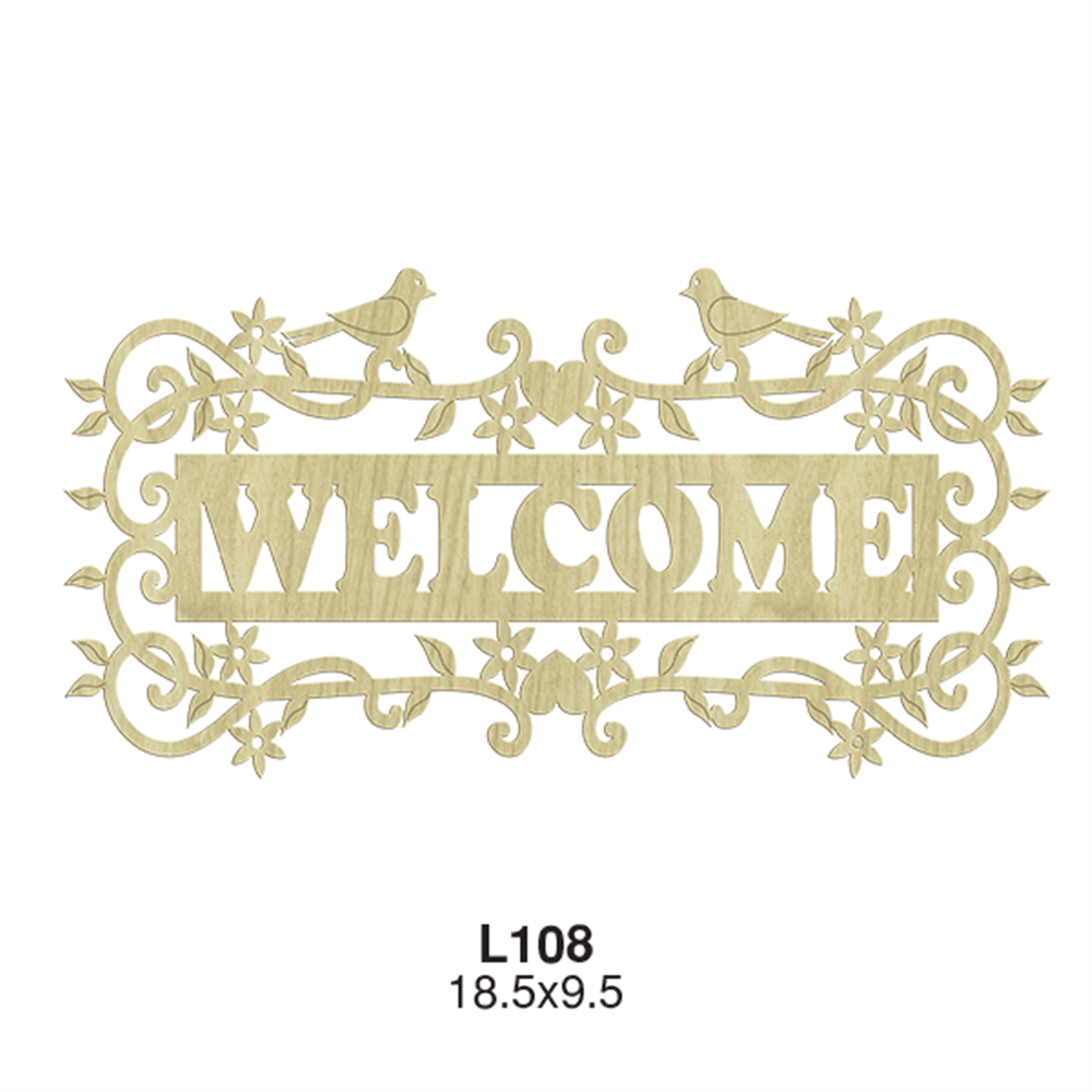 L 108 KUŞLU İŞLEMELİ WELCOME  KAPI SÜSÜ 