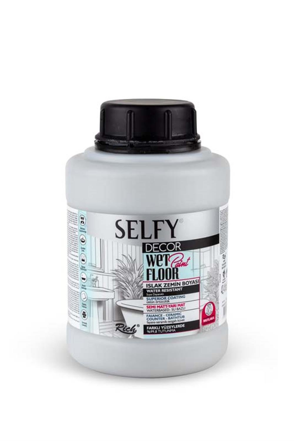 SELFY DECOR ISLAK ZEMİN BOYASI COUNTRY GRİ 1250ml