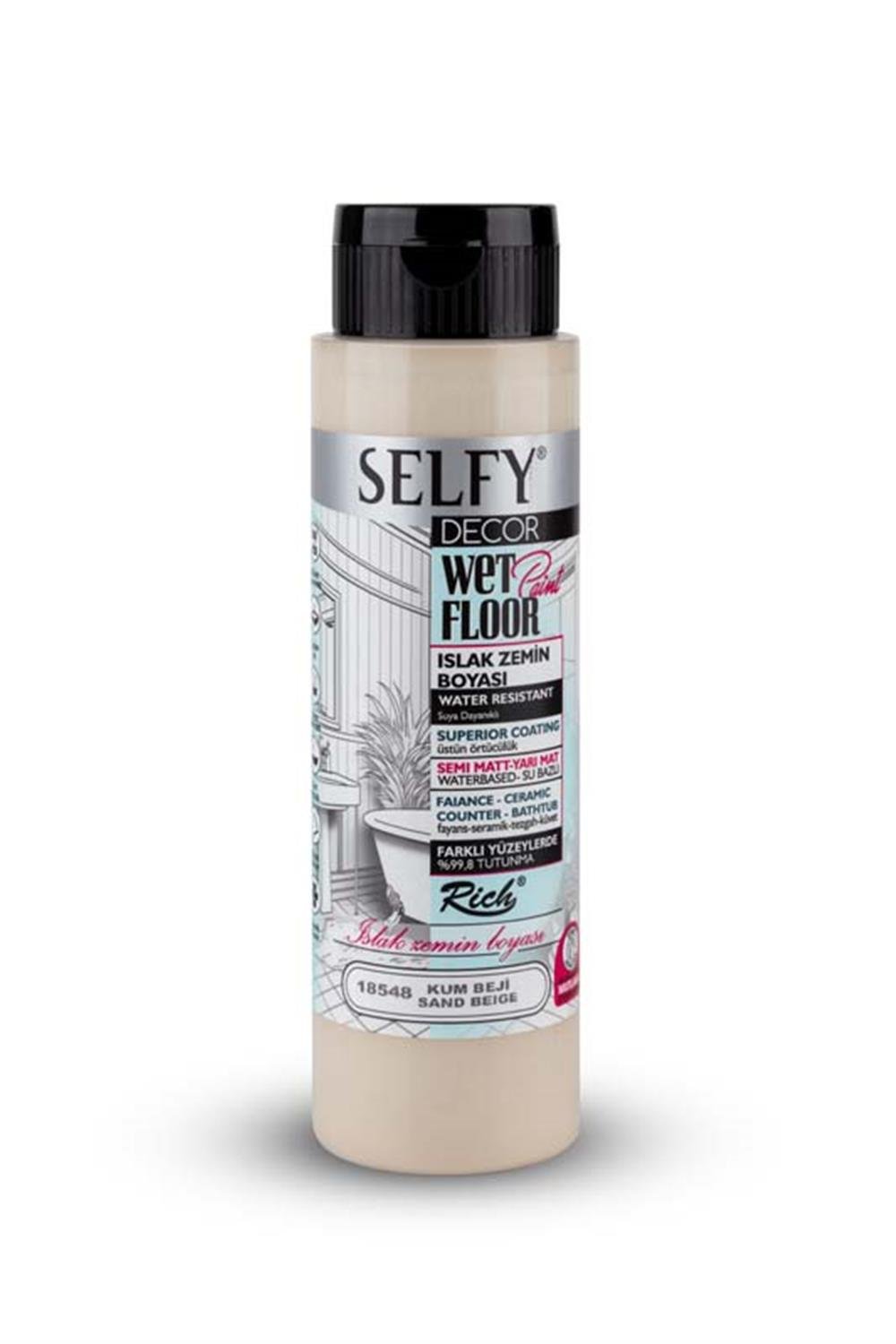 SELFY DECOR ISLAK ZEMİN BOYASI KUM BEJİ  500ml