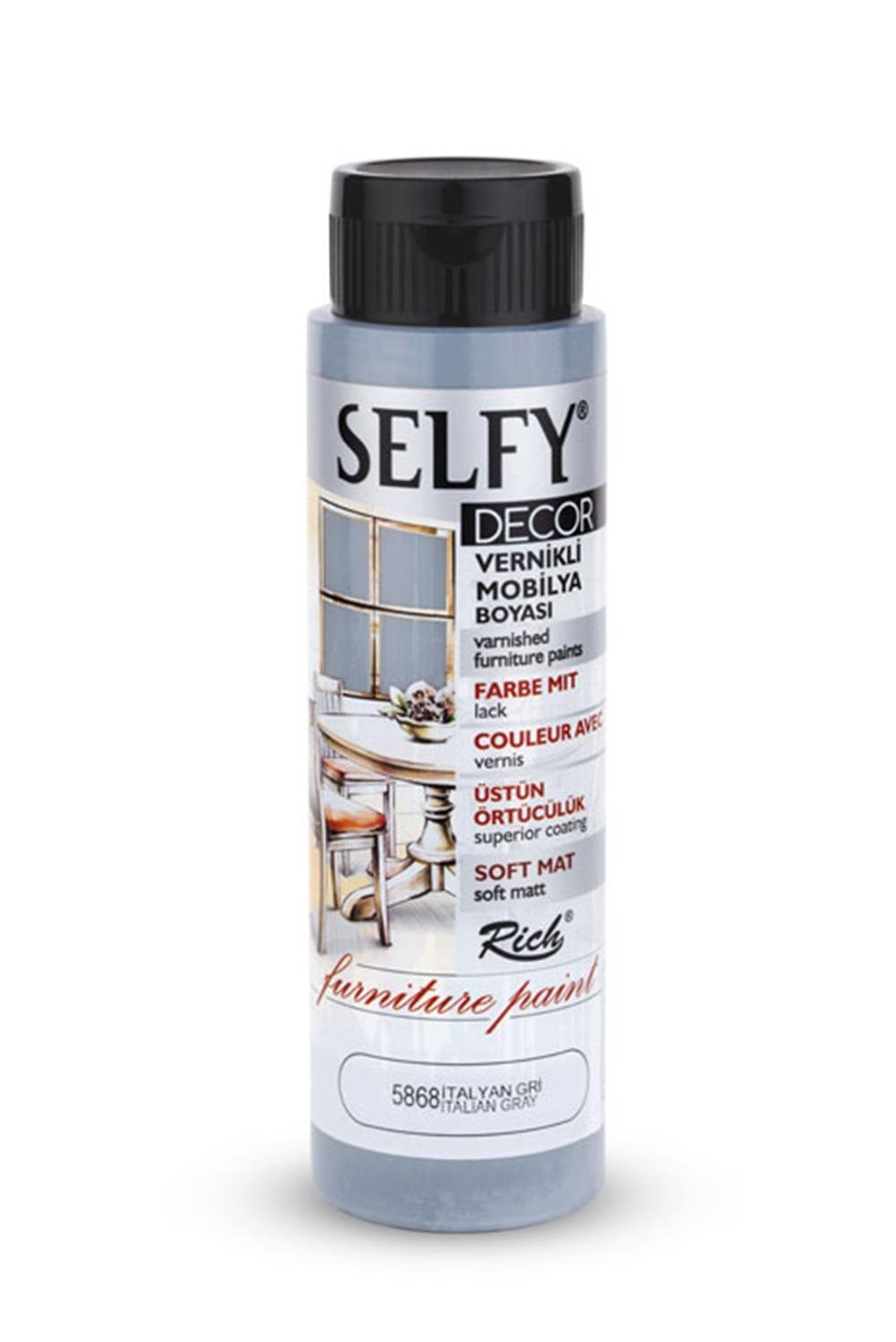 SELFY DECOR MOBİLYA BOYASI - İTALYAN GRİ  500ml