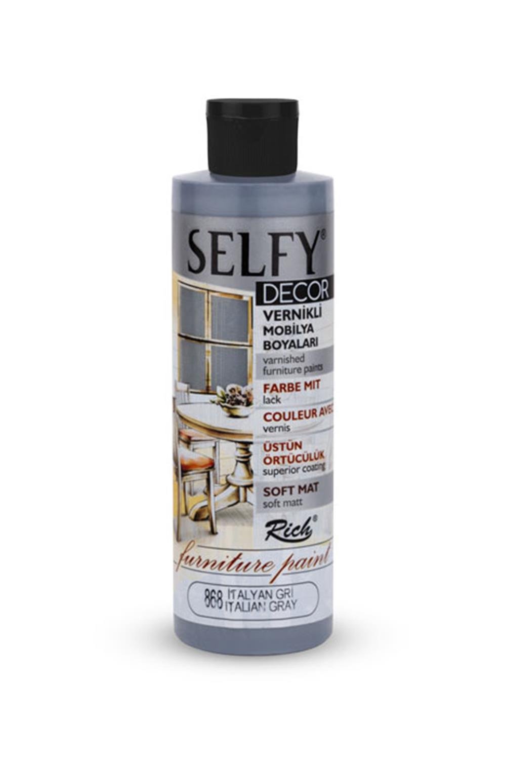 SELFY DECOR MOBİLYA BOYASI - İTALYAN GRİ  240ml