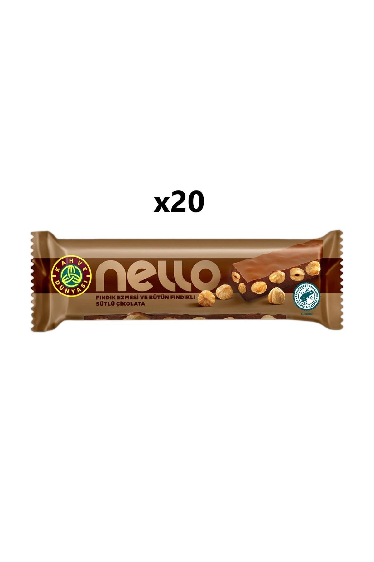 Nello Fındık Ezmeli Sütlü Çikolata 33 G (20'li paket)