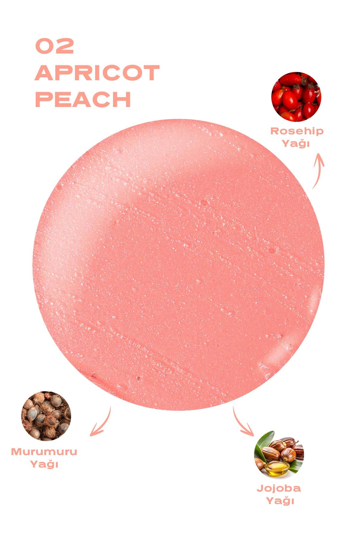 Sweet Kiss Lip Oil Gloss No:02 Dudak Parlatıcı Yağ Şeftali, Gül & Jojoba Yağlı 4,7 ml