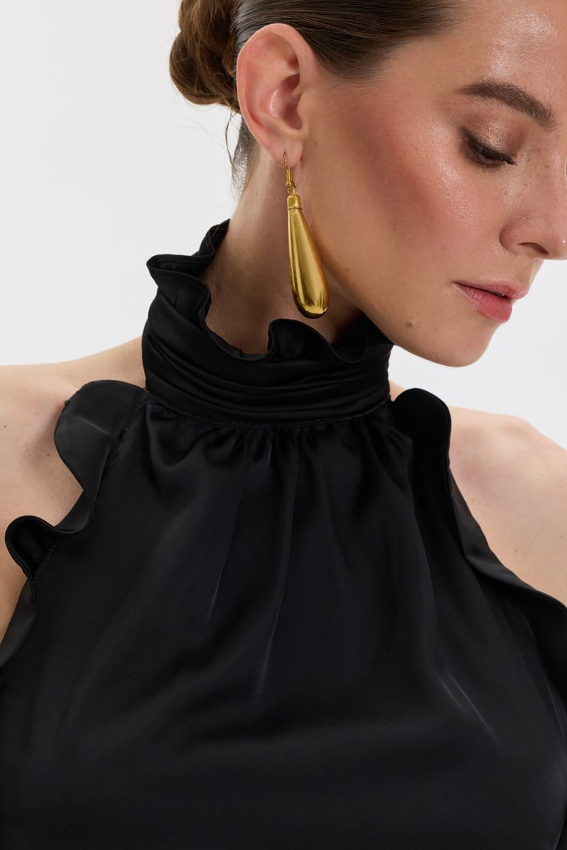 Blade Dark Satin Blouse