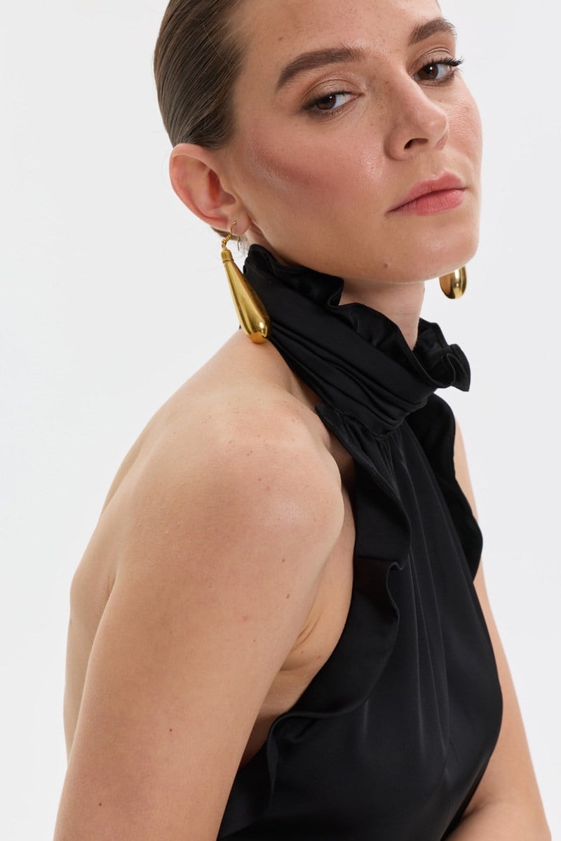 Blade Dark Satin Blouse