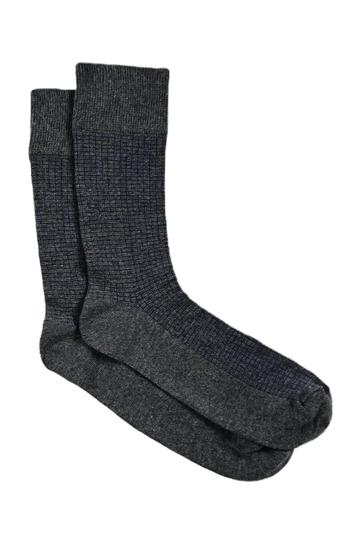 Erkek Füme Jakarlı Soket Çorap