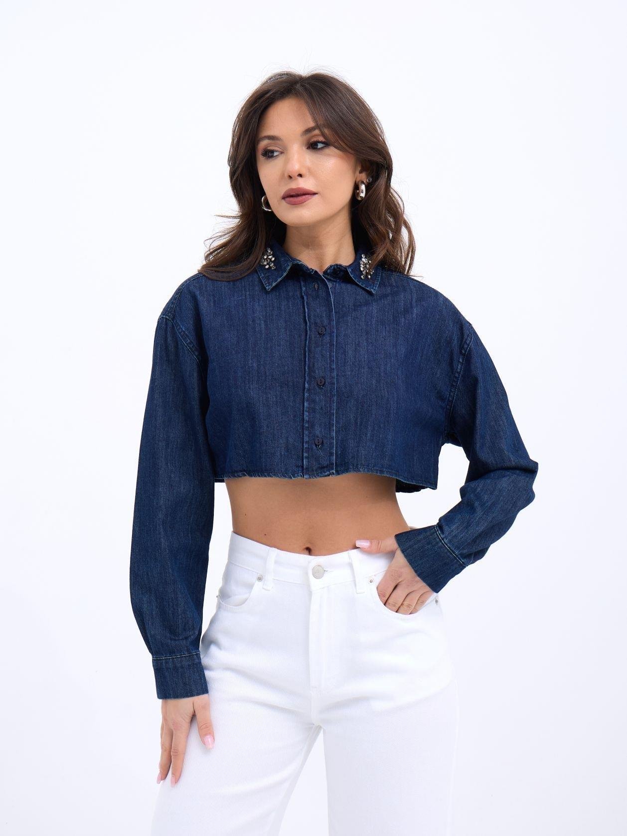 6603 KOT BLUZ-MAVİ